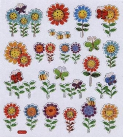 Sticker groß bunt transparent, Sonnenblumen